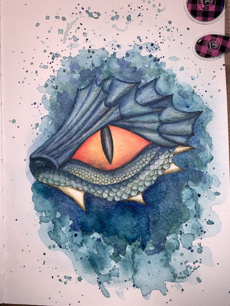 Drachen Aquarell - Hintergrund 